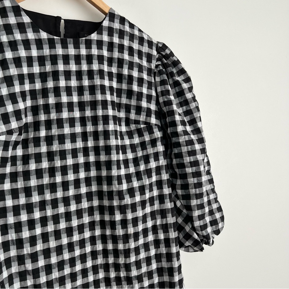 J. Crew Puff-Sleeve Mini Dress in Textured Plaid - Picture 5 of 10